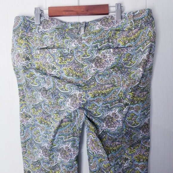 Ann Taylor Carnegie Crop Pants Women Size 8 Paisley Floral - Picture 11 of 14
